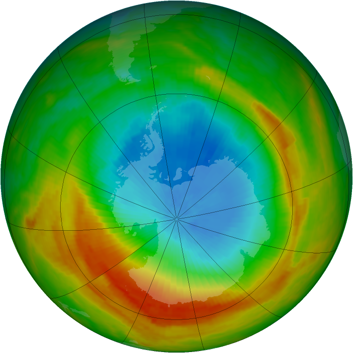 Antarctic ozone map for 04 November 1981